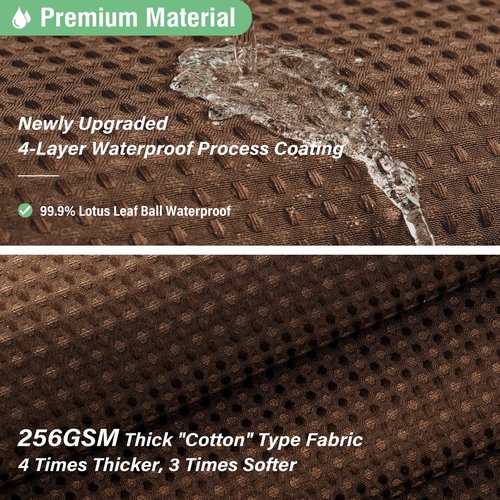 Dynamene Extra Long Shower Curtain - 96 Inch Long Waffle Weave Weighted Thick Cloth Bathroom Shower Curtain, Neutral Heavy Duty Hotel Bath Curtain Set with 12 Plastic Hooks,72x96, Brown