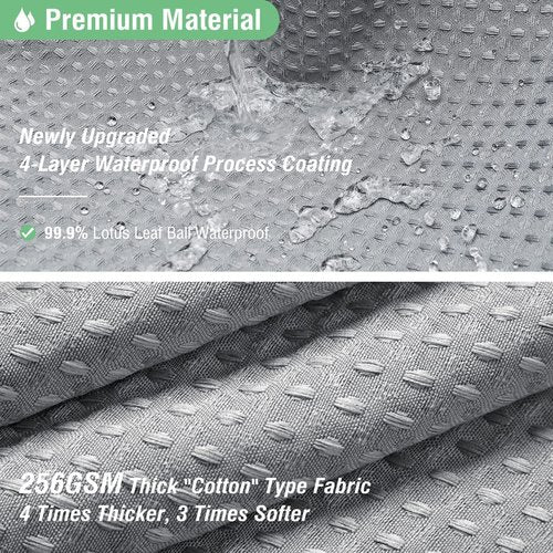 Dynamene Extra Long Fabric Shower Curtain - Waffle Weave 90 Inches Long Heavy Duty Cloth Shower Curtains for Bathroom, 256GSM Tall Hotel Luxury Bath Curtain Set with 12 Plastic Hooks,Grey/Gray