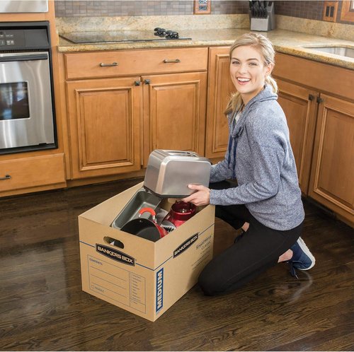 Bankers Box Classic Moving Boxes - Medium Size 20 Pack with Reinforced Handles | Tape-Free Assembly, 19-In x 14.5-In x 15.5-In