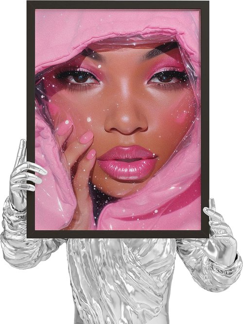 EXCOOL CLUB Pink Room Decor - Aesthetic 12x16 Hot Pink Wall Art Prints for Trendy Teen Girls' Dorm (Unframed)