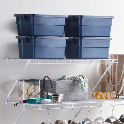 Rubbermaid Direct Wall Shelf - 3 Ft. Wide Wire Shelving Organizer with Mounting Hardware | White