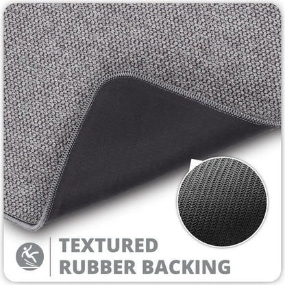 Bosap Bathroom Rugs Set 2 Pieces,Thin Bathroom Mats,Toilet Rugs,Quick Dry,Non-Slip,Machine Washable,Low Pile,Absorbent Bath Mats,Shower,Sink,Home Decor Accessories.Grey,1'5"x2'3"+1'8"x2" U Shape