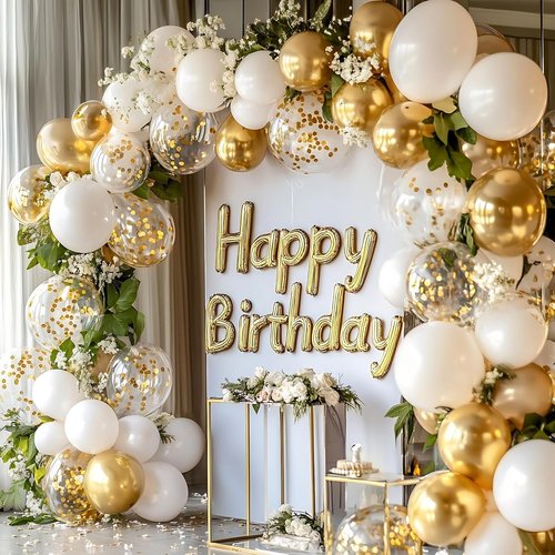 Gold Balloons 60 PCS - 12 Inch Metallic Gold Balloons for Birthday, Baby Shower & Party Decor