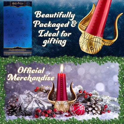 Harry Potter Advent Calendar 2025 - Candle & Holder Set with Tapered Unscented Candles | Christmas Countdown Decor