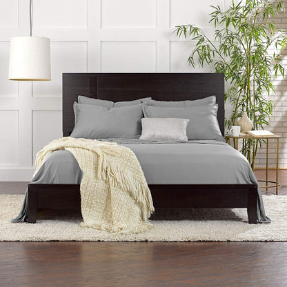 Pure Bamboo Queen Sheets - Luxuriously Soft & Cooling 100% Organic Viscose Bed Set | Stone Grey, 2-Year Quality Promise