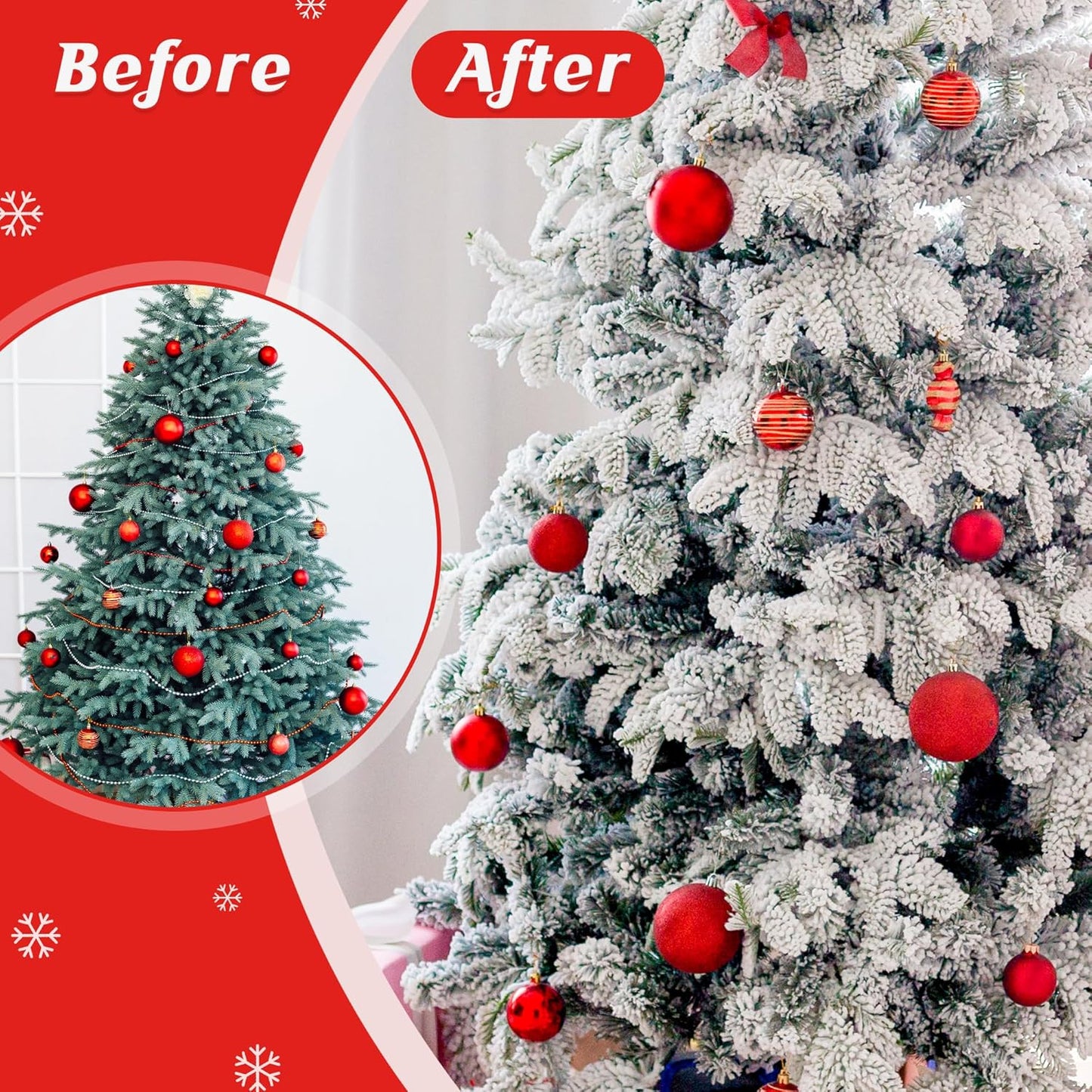 Snow Flocking Powder - 2 lbs Self-Adhesive White Snow Flock for Christmas Tree & Holiday Decor