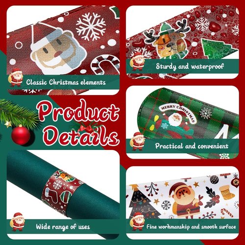 Lewtemi Gift Wrap Holder - 48-Piece Christmas Wrapping Paper Roll Organizer | Metal Strips, 1.2 x 8.7 Inch