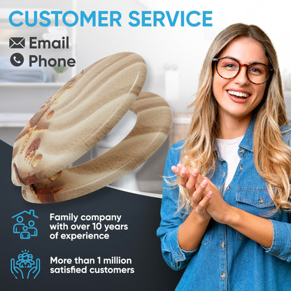 Sanilo Soft Close Toilet Seat ROUND, Quiet and Slow Close Lid and Seat, Strong Bumpers and Hinges, Sanibel