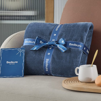 Bedsure GentleSoft Fleece Blanket Twin Size Mineral Blue - 300GSM Lightweight Plush Fuzzy Cozy Soft Warm Blanket for Bed, Sofa, Couch, Travel, Camping, 60x80 inches