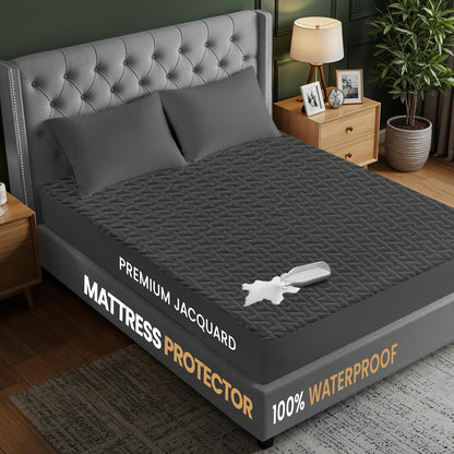 Utopia Bedding Waterproof Mattress Protector - Premium Soft Fabric, Twin Size (Gray), Fits 15" Deep