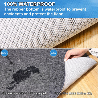 Non-Slip Rug Pads 8 x 10 ft, 100% Waterproof Extra Large Area Rugs Non Skid Rug Pad for All Floors and Finishes Durable Hardwood Floor Protective Felt Keeps Rugs in Place, Safe and Secure