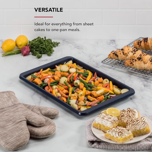 KitchenAid Nonstick Baking Sheet - 10x15in Aluminized Steel in Ink Blue for Perfect Baking Results