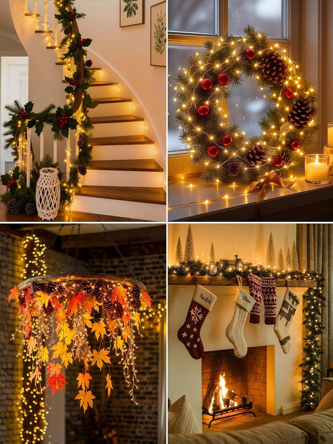 Skiennix 6-Pack Fairy Lights - 20 LED Twinkle String Lights with Timer | 7ft Warm White Decor for Christmas Trees, Wreaths & Parties