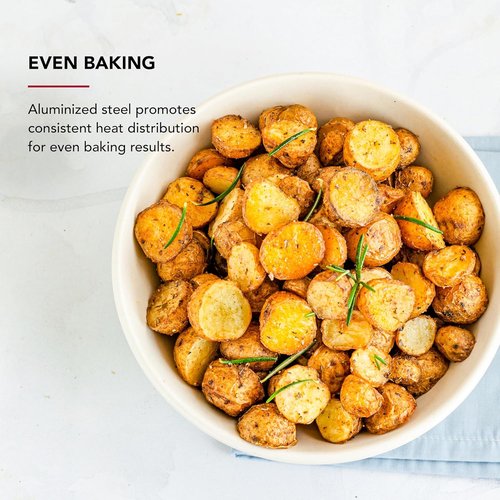 KitchenAid Nonstick Aluminized Steel Baking Sheet - 9x13in, Contour Silver | Pack of 6