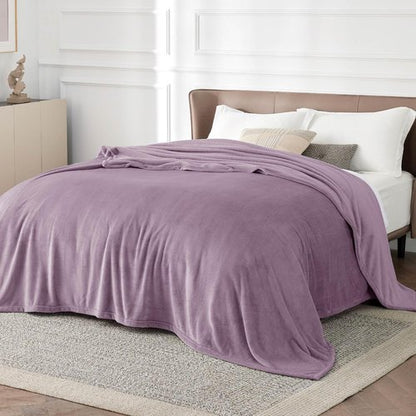 Bedsure GentleSoft Fleece Blanket - King Size Fog Purple Plush Microfiber, 108x90 Inches for Cozy Comfort