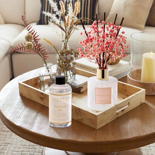 COCORRÍNA Reed Diffuser Refill - Sandalwood Rose 6.7 Fl. Oz with 8 Sticks for Lasting Fragrance