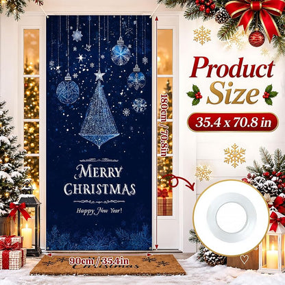 Christmas Door Cover Banner - Indoor Outdoor Front Door Decor, AOHMPT Variation AAI-JC0011