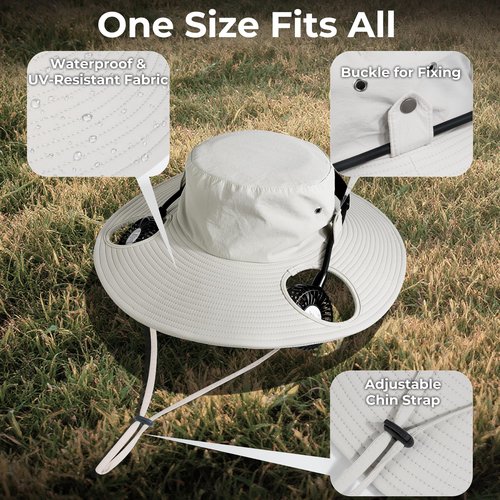 AMACOOL 2-in-1 Bucket Hat Fan with Detachable Neck Fan, UPF 50+ Wide Brim Sun Hat, Father's Day Gifts for Dad Husband, Fishing Essentials 2026 for Men Women Camping Hiking Beach Gardening Outdoor
