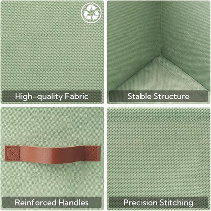 Granny Says 11-Inch Cube Storage Bins - Collapsible Fabric Baskets for Organization | Sage Green, 6-Pack