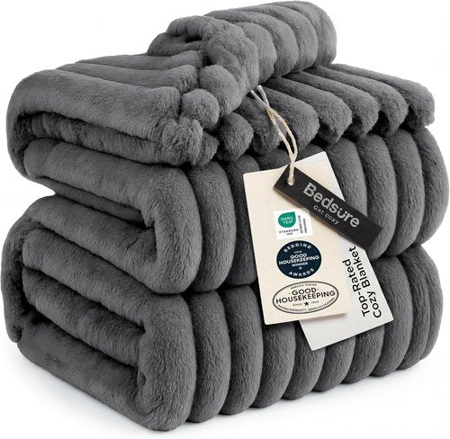 Bedsure GentleSoft Full Blanket - Cozy Frost Gray Throw for Bed, Perfect for Women & Girls, 84x90 Inches