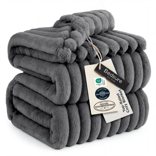 Bedsure GentleSoft Frost Gray California King Size Blanket for Couch - Cozy Soft Blankets for Women, Cute Small Fleece Throws for Girls, 102x96 Inches
