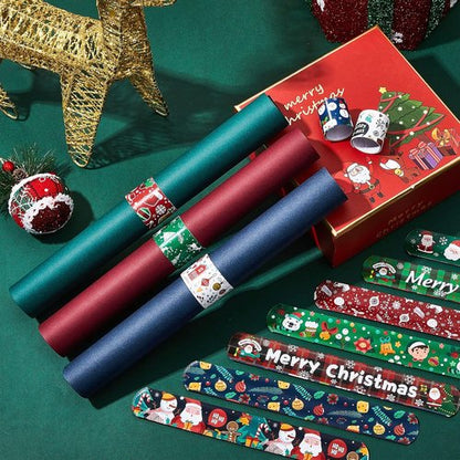 Lewtemi Gift Wrap Holder - 48-Piece Christmas Wrapping Paper Roll Organizer | Metal Strips, 1.2 x 8.7 Inch
