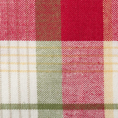 DII Thanksgiving Plaid Cloth Napkins Set of 6 - 20 x 20 inches, Taupe & Red + Variation: Square 20" x 20"