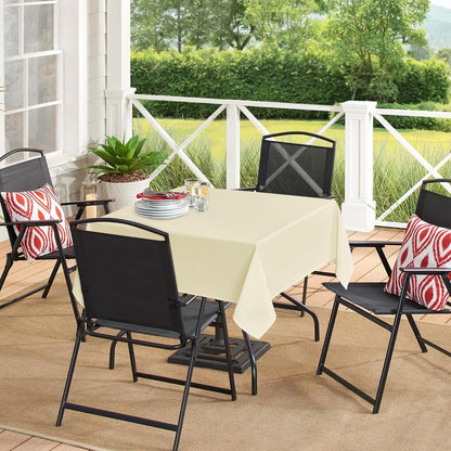 Sancua Small Square Tablecloth - 36x36 Inch Beige Polyester Cover for Square or Round Tables