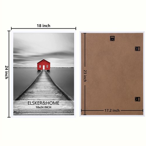 ELSKER&HOME 18x24 Poster Frame 3 Pack, White Picture Frame for Horizontal or Vertical Wall Mounting, Sturdy and Scratch-proof