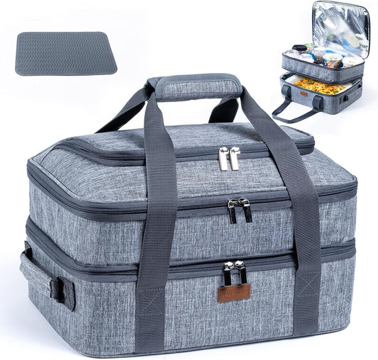 BAGSPRITE Insulated Casserole Carrier - Expandable Thermal Tote for Hot or Cold Food | Fits 9" x 13" Dish