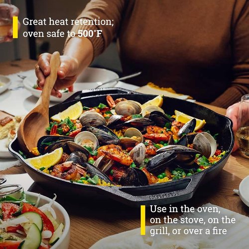 Lodge Chef Collection 14" Skillet - Premium Cast Iron Cookware for Perfectly Seared Meals