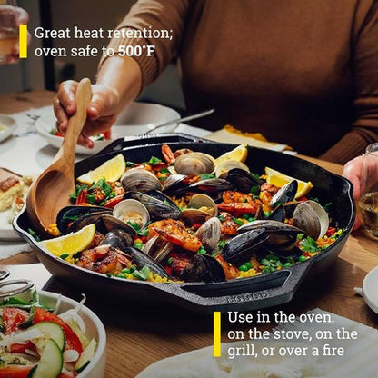 Lodge Chef Collection 14" Skillet - Premium Cast Iron Cookware for Perfectly Seared Meals