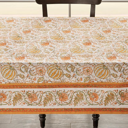Pumpkin Spice 60" x 120" Rectangular Cotton Tablecloth - 100% Cotton, Maison d'Hermine (Variation 007)