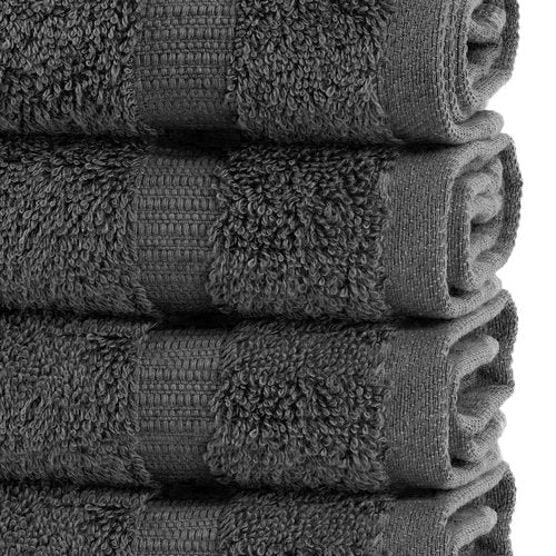 Chakir Turkish Linens | Hotel & Spa Quality 100% Cotton Premium Turkish Towels | Soft & Absorbent (12-Piece Washcloths, Dark Gray)