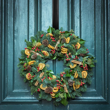 Myfolrena Wreath Hanger - Adjustable Door Hook for 15-24 Inch Wreaths | Holds Up to 20 lbs (Black)