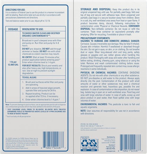 Clorox® Pool&Spa™ Shock XTRABLUE® Plus - Kills Bacteria & Algae in 15 Minutes | 6-Pack