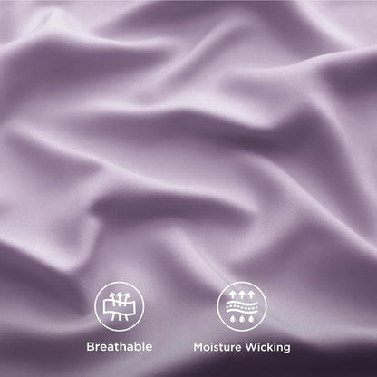 Bedsure Queen Sheet Set - Cooling Bamboo Rayon Sheets | Breathable & Soft, Deep Pocket Up to 16 Inches, Lilac