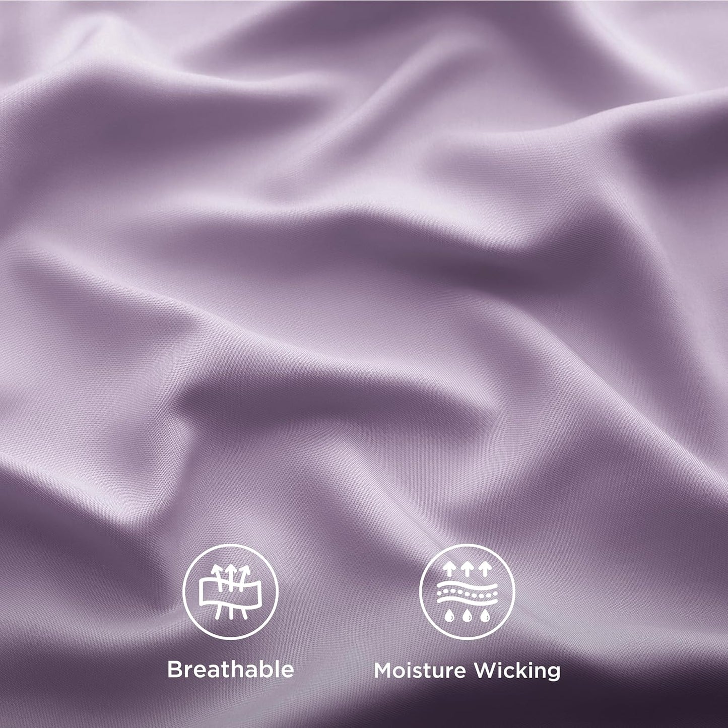 Bedsure King Size Cooling Sheets Set - Breathable & Soft Rayon from Bamboo, Deep Pocket, Lilac