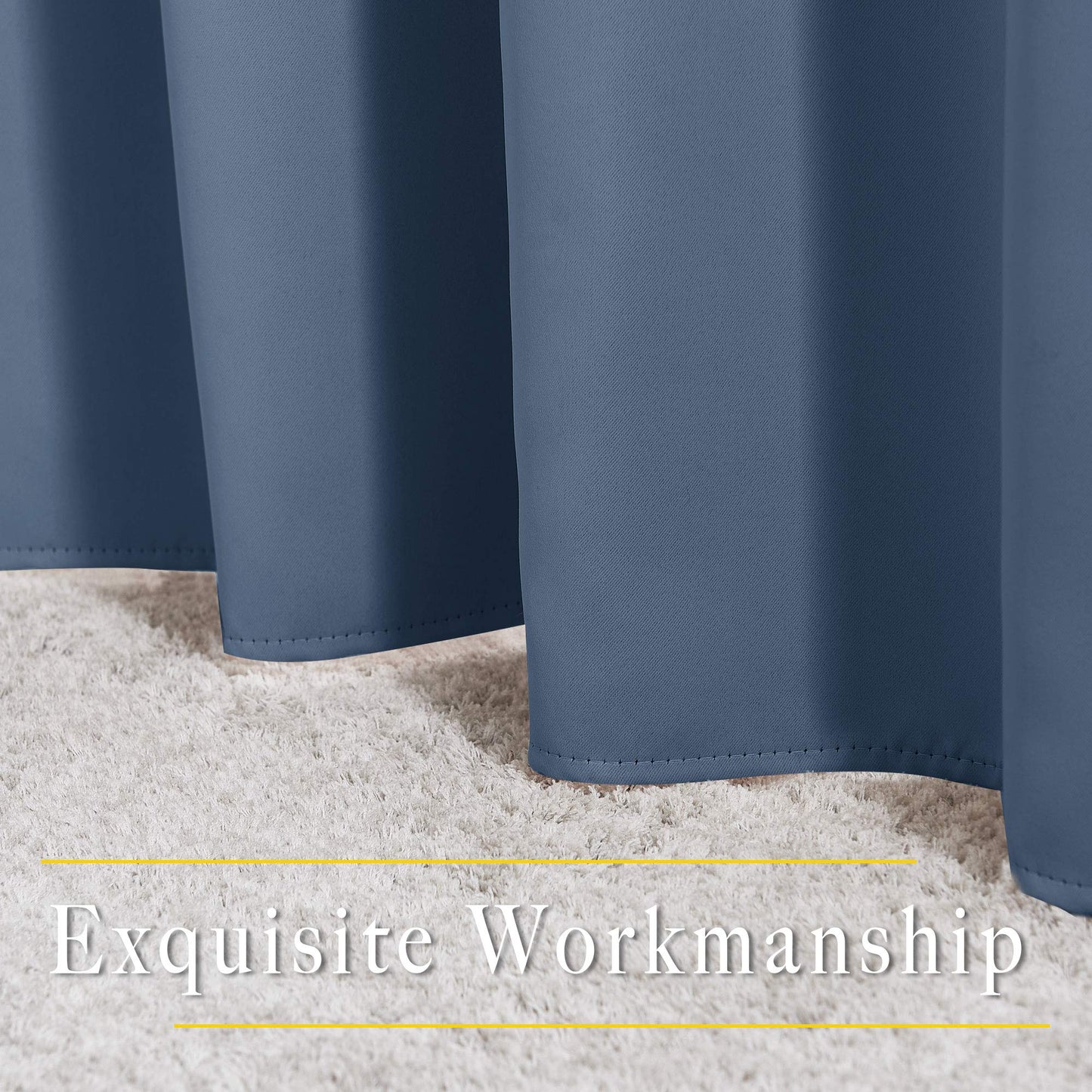 NICETOWN Blackout Living Room Curtains Extra Wide, Triple Weave Grommet Top Thermal Insulated Window Treatment Light Blocking Panels for Patio/Porch (Stone Blue, W80 x L84, Set of 2)