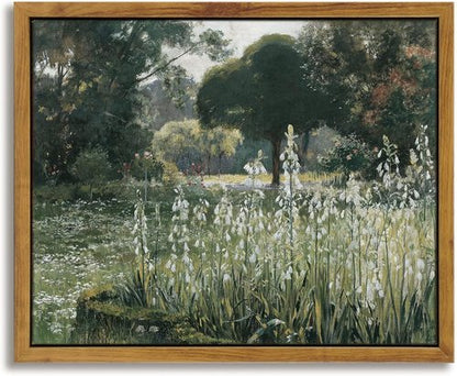 InSimSea Meadow With Flowers Canvas Wall Art - Framed Eclectic Decor for Home & Office (8x10in)