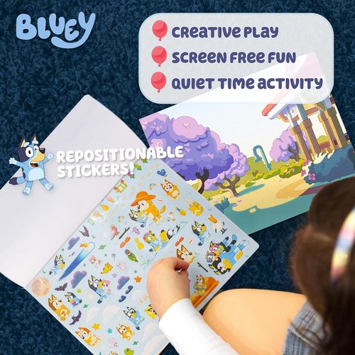 Bluey Jumbo Sticker Pad - Over 165 Repositionable Stickers & 5 Play Scenes | Fun for Kids Ages 3+