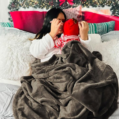 Bedsure GentleSoft Fleece Blanket Twin Size Brown - 300GSM Lightweight Plush Fuzzy Cozy Soft Warm Blanket for Bed, Sofa, Couch, Travel, Camping, 60x80 inches