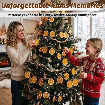 Dried Orange Slices Garland with Hemp Rope - 50 Pcs Rustic Christmas Ornament Set