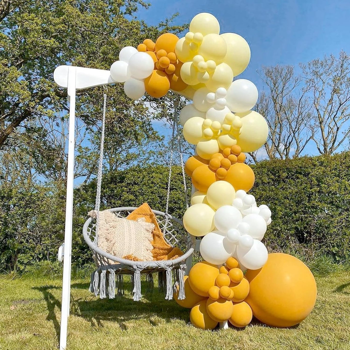 Skiennix Pastel Yellow Balloon Kit - 120pcs in Various Sizes for Gender Reveal & Baby Shower Decor