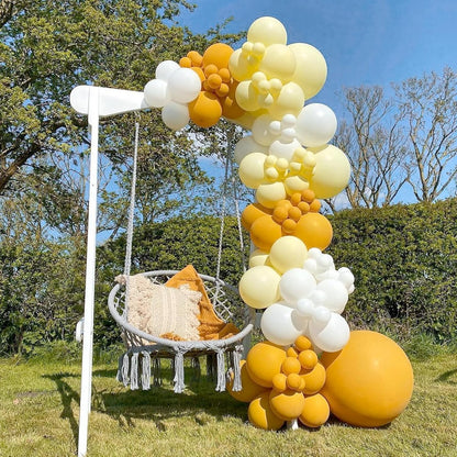 Skiennix Pastel Yellow Balloon Kit - 120pcs in Various Sizes for Gender Reveal & Baby Shower Decor