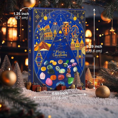 Gemstone Advent Calendar 2025 - 25-Day Christmas Countdown with Crystals | World Cultures Theme for Kids