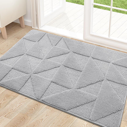 OLANLY Indoor Door Mat - Non-Slip, Absorbent & Dirt-Resistant | Washable Low-Profile Entry Mat (32x20 inches, Grey)
