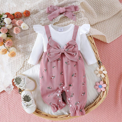 YINGISFITM Newborn Baby Girl Long Sleeve Romper - Cozy One-Piece Jumpsuit for Fall/Winter | Sizes 0-18 Months