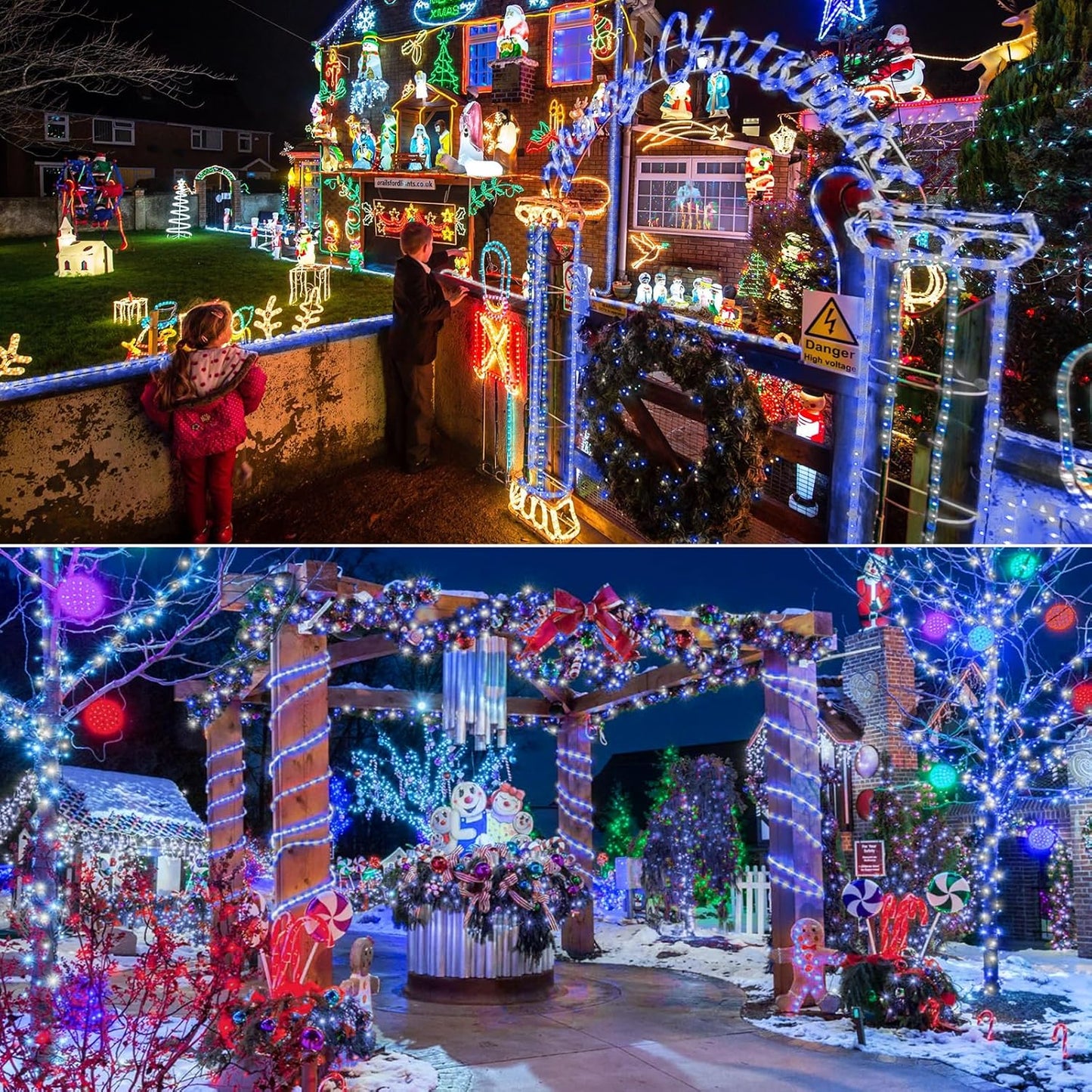 Skiennix 150ft LED Rope Lights - Waterproof, Connectable & Flexible Tube Lights for Indoor/Outdoor Decor | 8 Modes, White & Blue