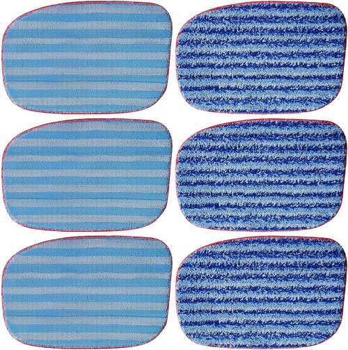 LOVECO Microfiber Mop Pad 6-Pack - Reusable & Machine Washable for McCulloch Steam Cleaners